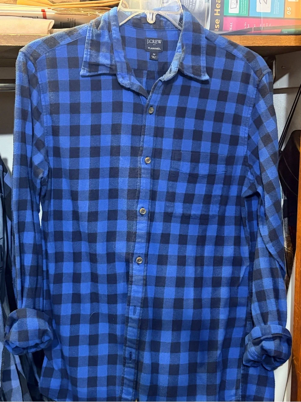 Upcycled Blue and Black Buffalo Plaid UK University of Kentucky Flannel Shirt.